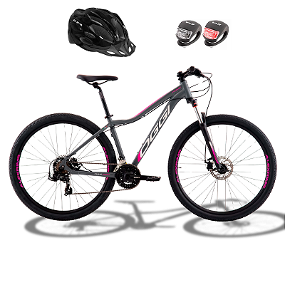 Bicicleta Oggi Float Sport Grafite / Rosa 2024 Feminina + Brinde