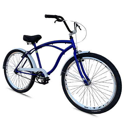 Bicicleta Beach Caiçara Aro 26 Azul/Branco Passeio