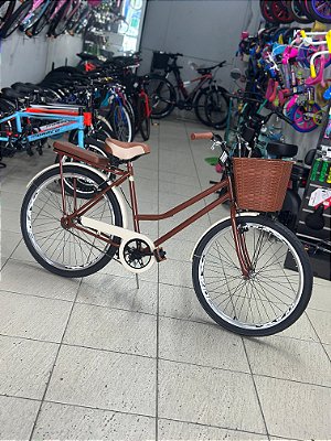 DUPLICADO - Bicicleta Verona Retrô Aro 26 Vintage Bege Marrom