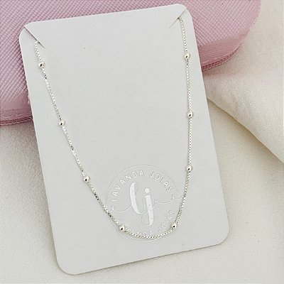 Colar Veneziana Bolinhas Prata 925