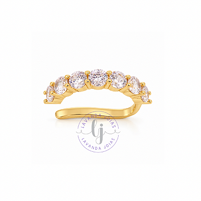 Piercing Fake Zircônia Cristal em banho ouro 18k