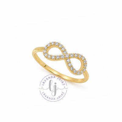 Anel Infinito Marília banho Ouro 18k