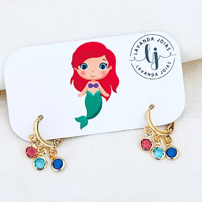 Brinco Mini Argola Sereia banho Ouro 18k