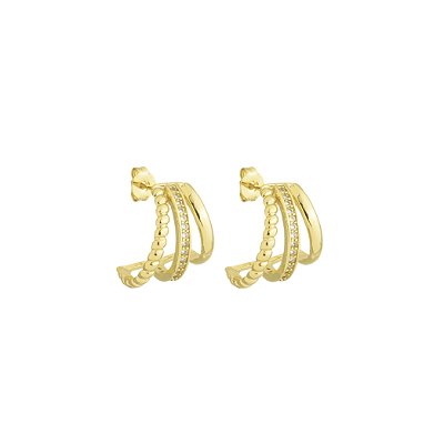 Argola Tripla em banho ouro 18k