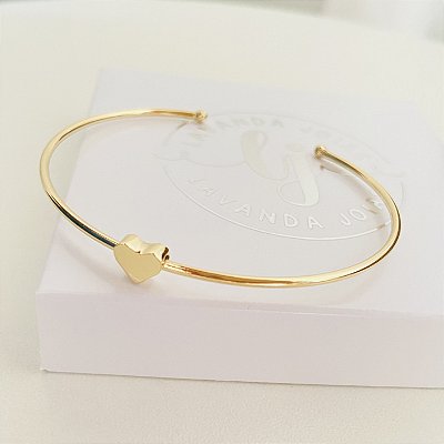 Bracelete Coração  banho Ouro 18k