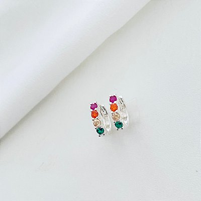 Brinco Argola Rainbow Prata 925