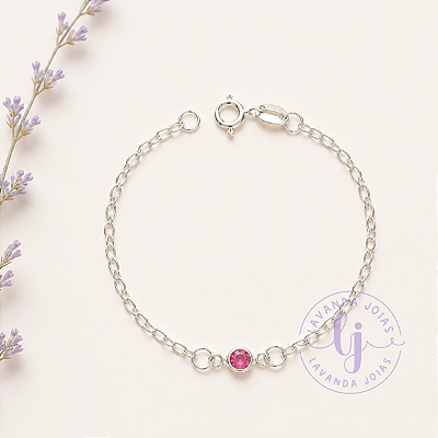 Pulseira Baby Colorida Prata 925