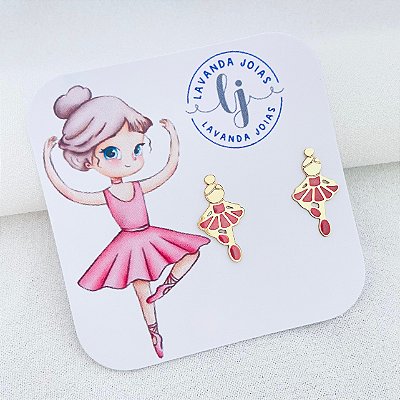 Brinco Bailarina banho Ouro 18k