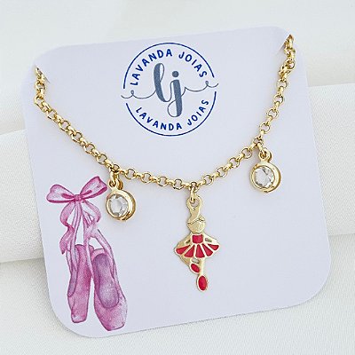Pulseira Bailarina em banho Ouro 18k