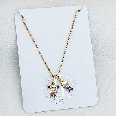Colar Filhos banho Ouro 18k