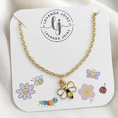 Pulseira Abelhinha em banho Ouro 18k