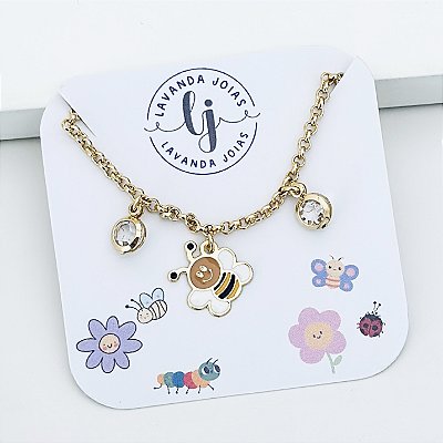 Pulseira Abelhinha em banho Ouro 18k