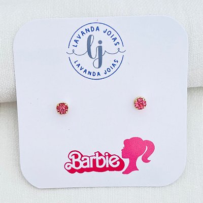 Brinco Baby Boneca Pink em banho Ouro 18k
