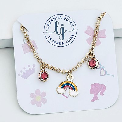 Pulseira Arco iris Boneca em banho Ouro 18k