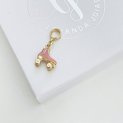 Berloque Patins Boneca em banho Ouro 18k
