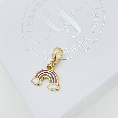 Berloque Arco Iris  em banho Ouro 18k