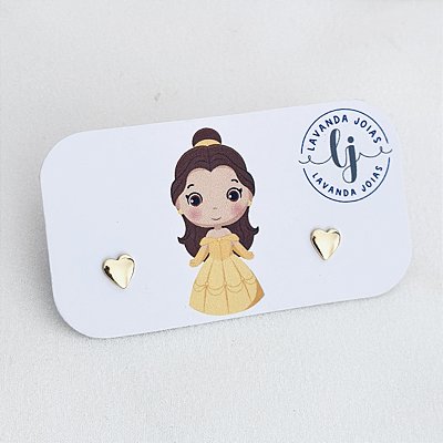 Brinco Baby Bela Coração banho Ouro 18k