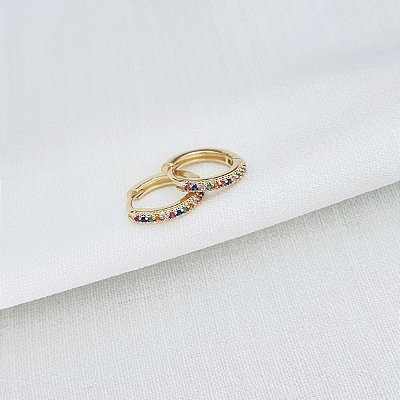 Brinco Argola Colors em banho Ouro 18k