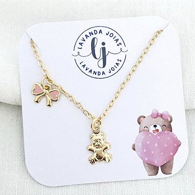 Pulseira Ursinha em banho Ouro 18k