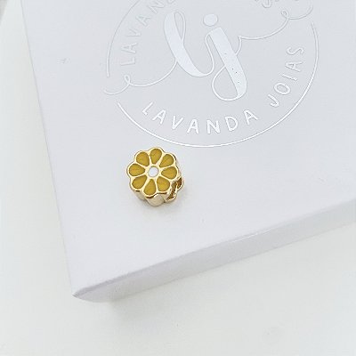 Berloque Separador Margarida em banho Ouro 18k