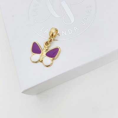 Berloque Borboleta em banho Ouro 18k