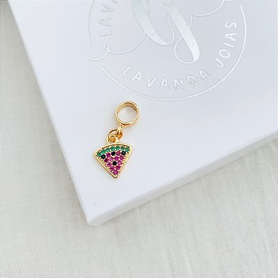 Berloque Melancia em banho Ouro 18k