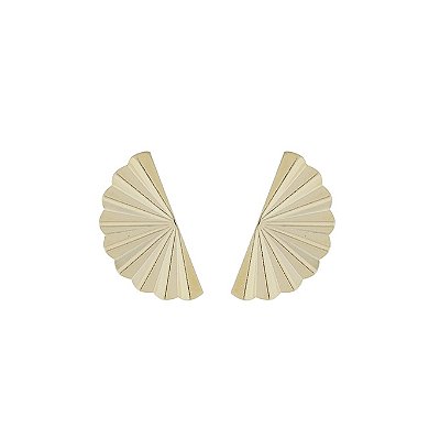 Brinco Leque banho Ouro 18k