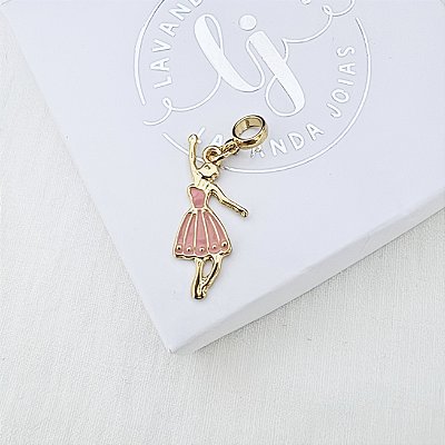 Berloque Bailarina em banho Ouro 18k