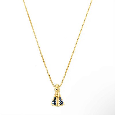Colar Pingente Nossa Senhora banho Ouro 18k