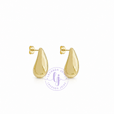 Brinco Gota em banho ouro 18k