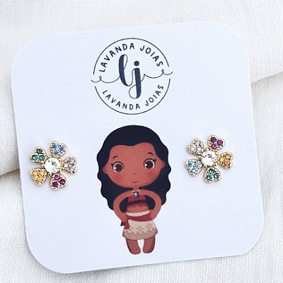 Brinco Flor Mágica banho Ouro 18k