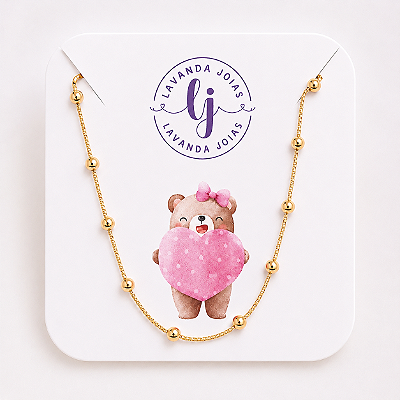 Pulseira Infantil Bolinhas em banho ouro 18k