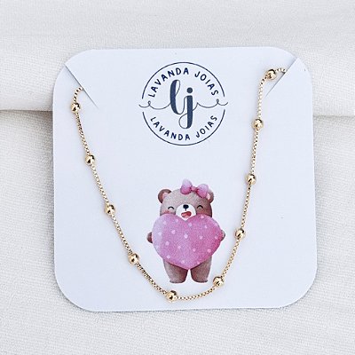 Pulseira Baby Bolinhas em banho ouro 18k