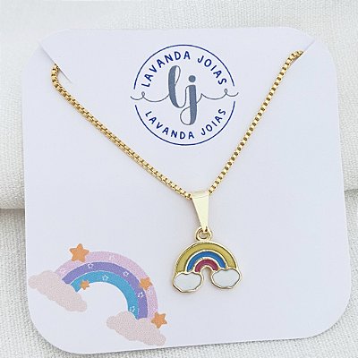 Colar Arco iris  em banho Ouro 18k