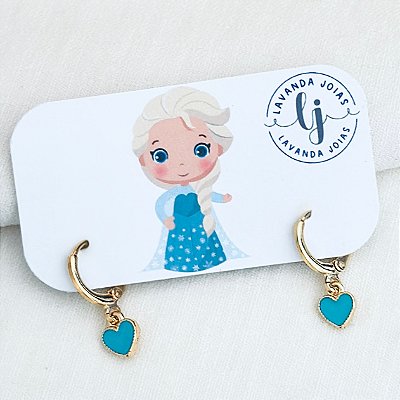 Brinco Argola Coração de Neve banho Ouro 18k