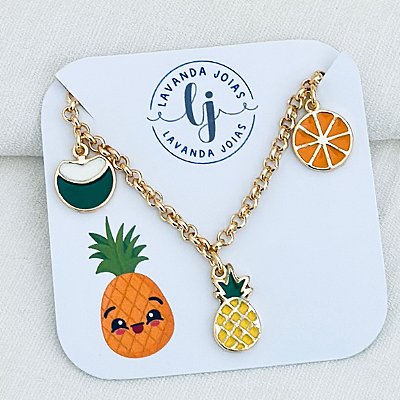 Pulseira Frutinhas em banho ouro 18k