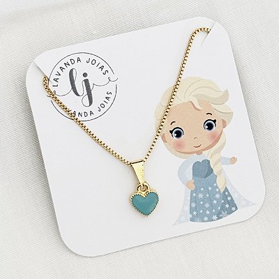 Colar Coração de Neve banho Ouro 18k