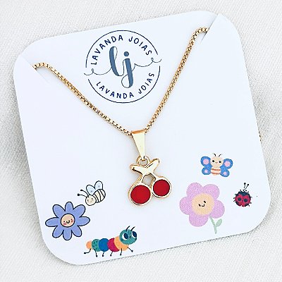 Colar Cerejinha banho Ouro 18k