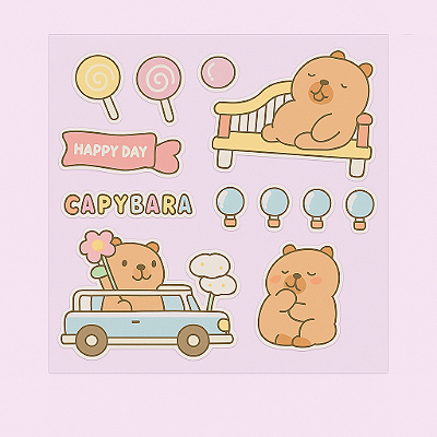 Adesivos Capivara - Mimo Mês das Crianças