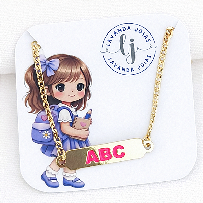 Pulseira Formatura ABC em banho ouro 18k