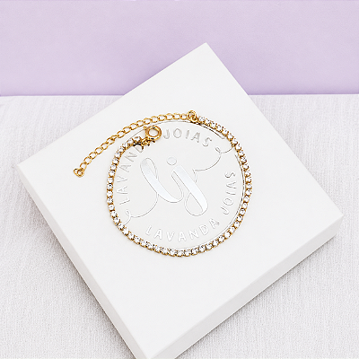 Pulseira Infantil Riviera Cristal banho Ouro 18k