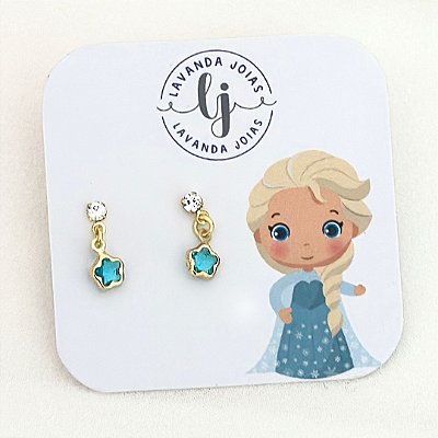 Brinco Baby Pingente Estrela em Banho Ouro 18k