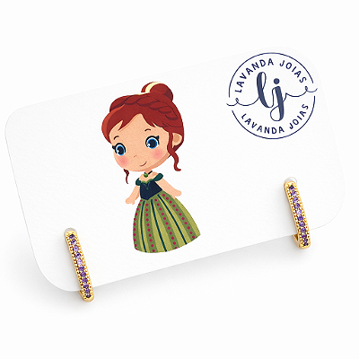 Brinco Argola Mini Magia Lilás banho Ouro 18k