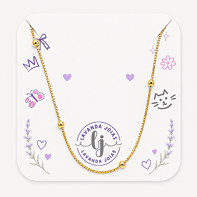 Colar Bolinhas banho Ouro 18k