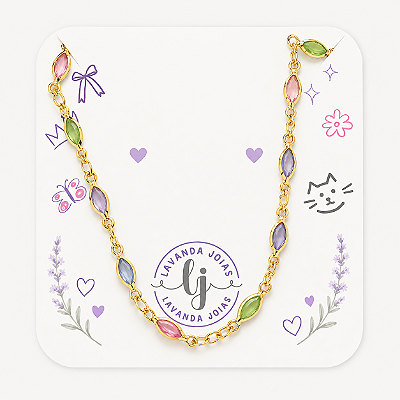 Colar Colors banho Ouro 18k