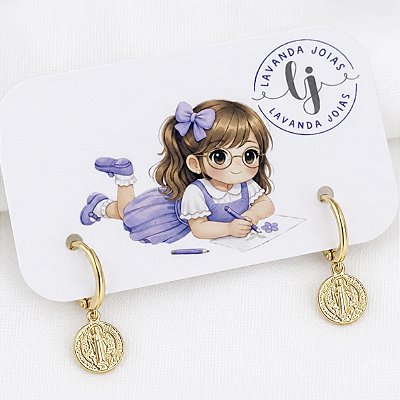 Brinco Argola São Bento banho Ouro 18k