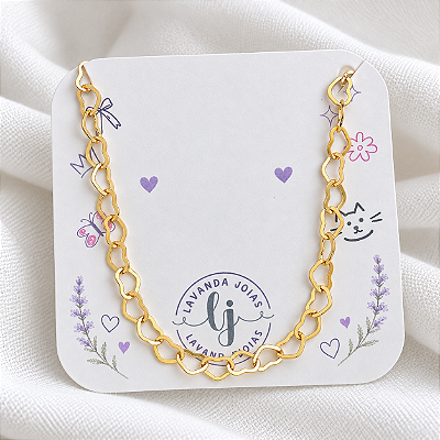 Pulseira Infantil Corações em banho ouro 18k