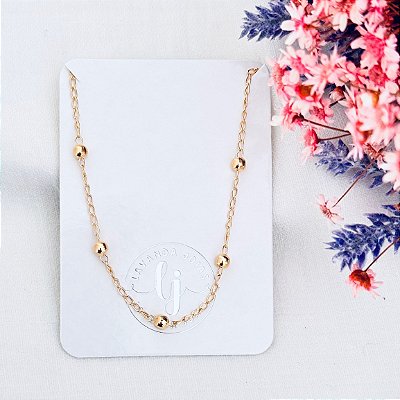 Pulseira Corrente Bolinhas em banho ouro 18k