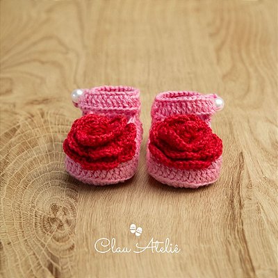 Sapatinho Princesa - Rosa com vermelho