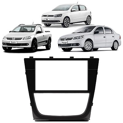 Moldura Painel 2 din Gol Voyage Saveiro G5 2009 2010 2011 2012 Com Moldura Botão Preto Multimidia Dvd Padrão Japonês Chinês